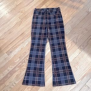 AE Super high waisted plaid flare pant.